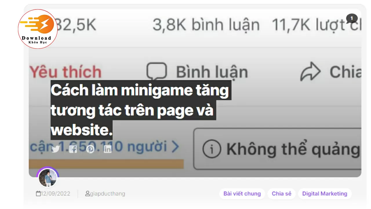 Minigame tăng tương tác trên Page và Traffic trên web - Giáp Đức Thắng | Noti Education - Download Khoá Học